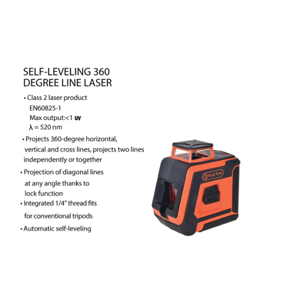 TACTIX Self-Leveling 360 Degree Line Laser