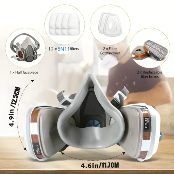 15in1 Half Face Gas Mask Facepiece